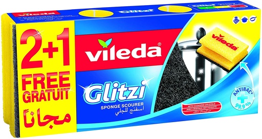 [60202177] Vileda Sponge Scourer 2+1