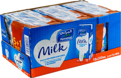 [60103067] ALMARAI Milk Low Fat 18x200ML