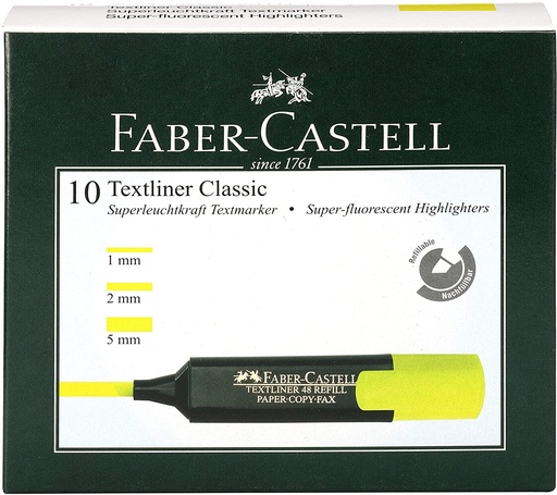 [60401056] FABER-CASTELL Highlighter Yellow 10Pcs