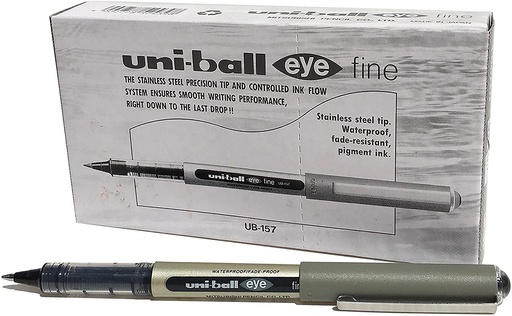 [60401068] Uni-Ball Eye Fine Rollerball Pens 0.7 mm Pk/12 -Black
