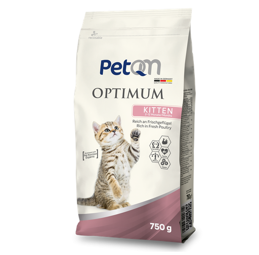 [60501008] Cat PetQM Optimum Kitten With Fresh Poutry .75 KG