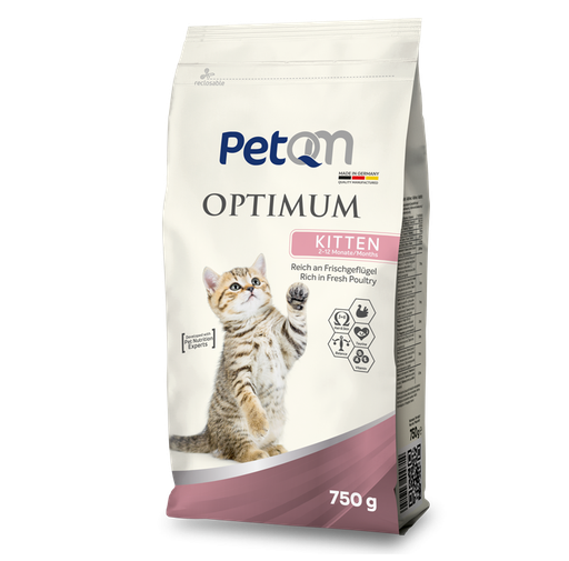 [60501008] Cat PetQM Optimum Kitten With Fresh Poutry .750 gm