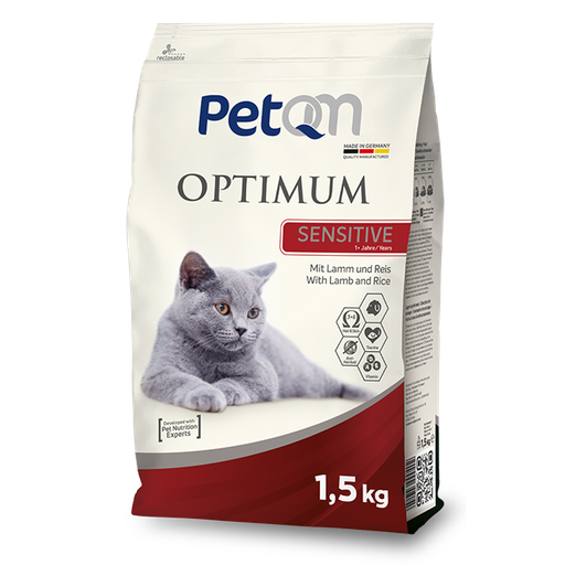 [60501010] Cat PetQM Optimum Sensitive With Lamb &amp; Rice 1.5 KG