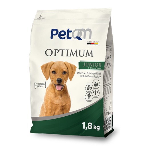 [60501018] Dog petQM Optimum Junior Rich In Fresh Poultry 1.8 KG